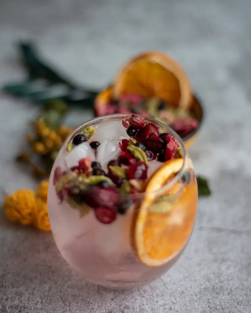 gin and tonic with sainsbury's garnish
